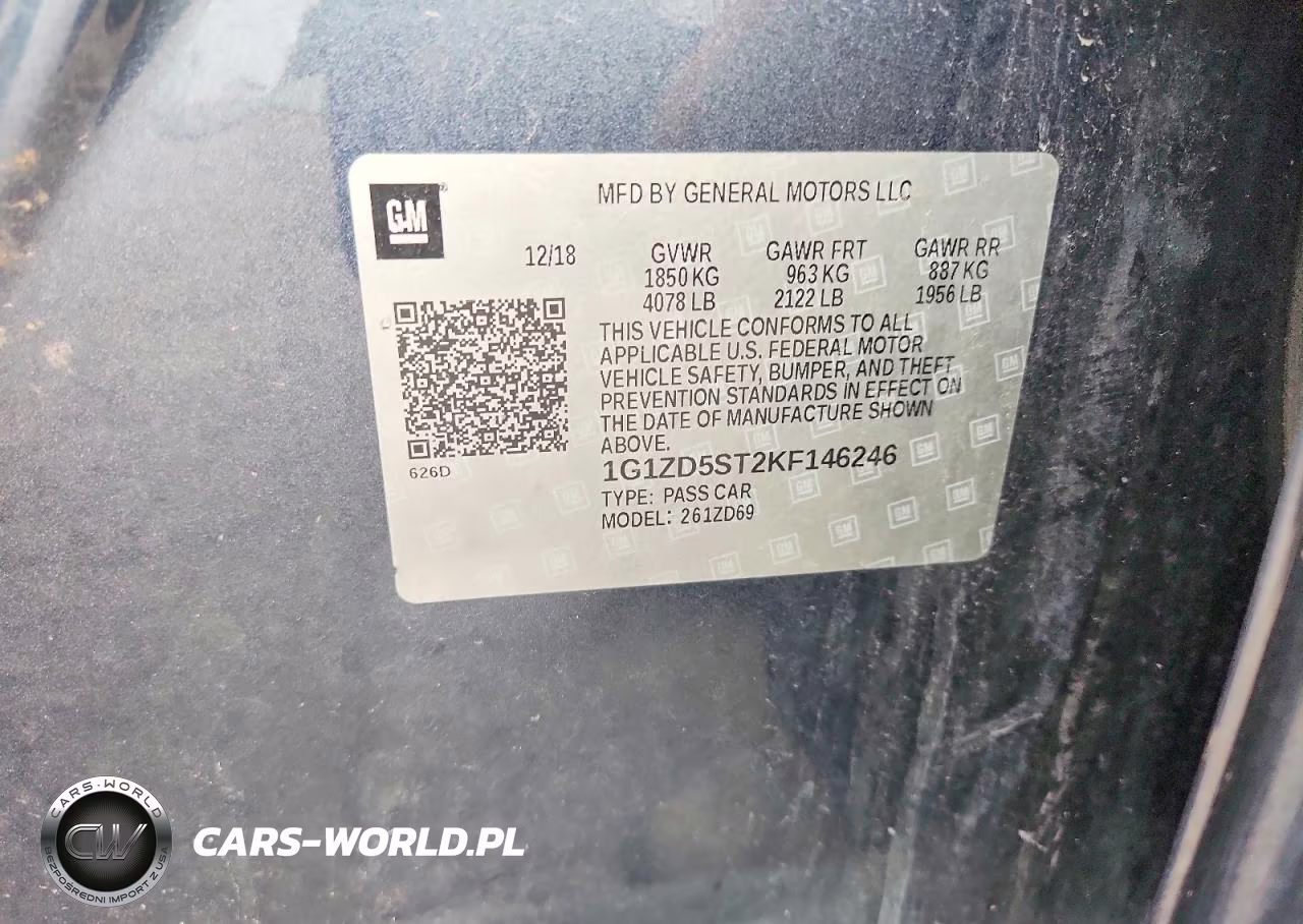 2019 Chevrolet Malibu Lt VIN:1G1ZD5ST2KF146246 - 12
