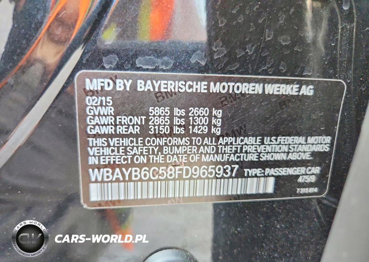 2015 BMW 750 Xi VIN:WBAYB6C58FD965937 - 13