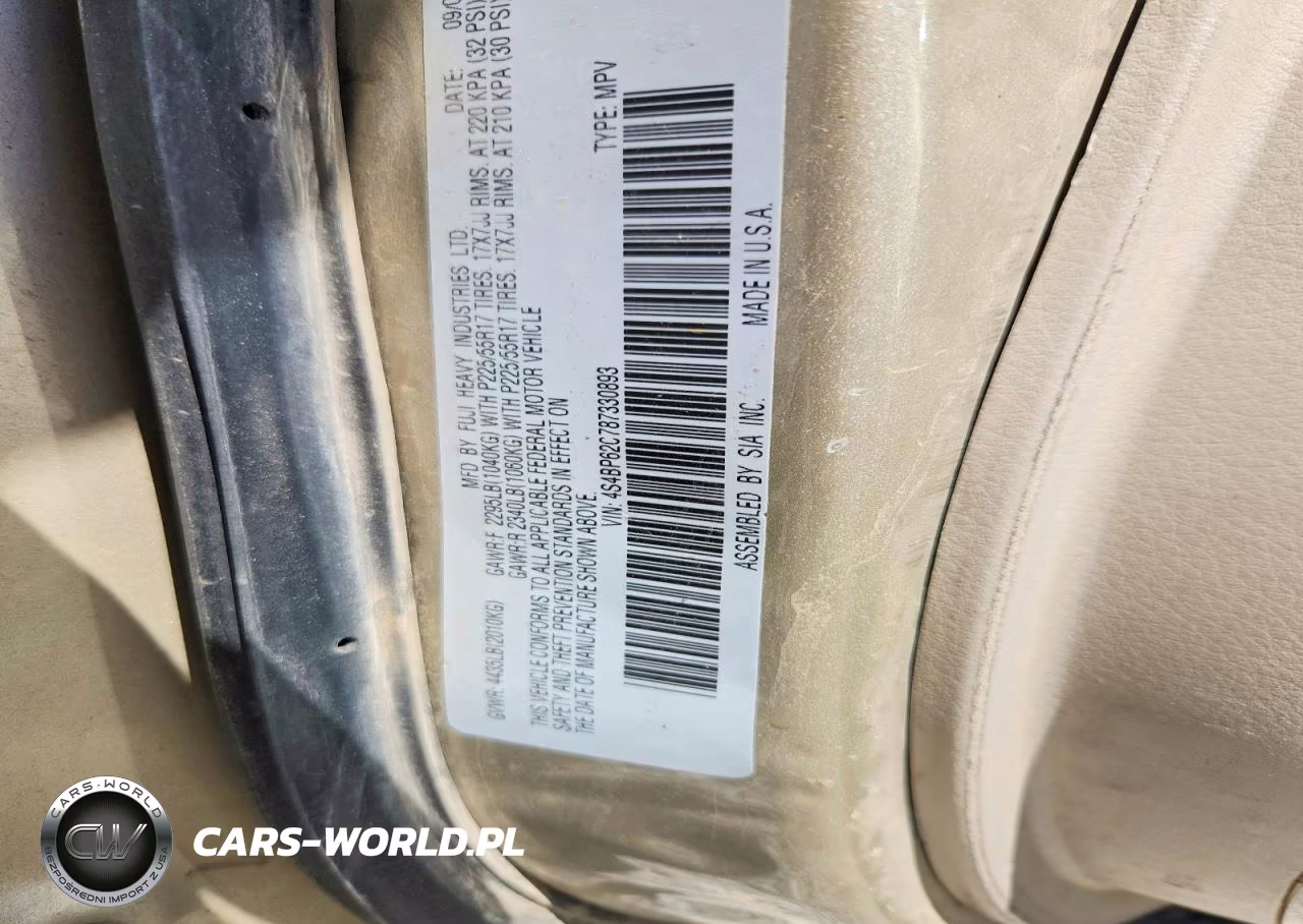 2008 Subaru Outback 2.5I Limited VIN:4S4BP62C787330893 - 12