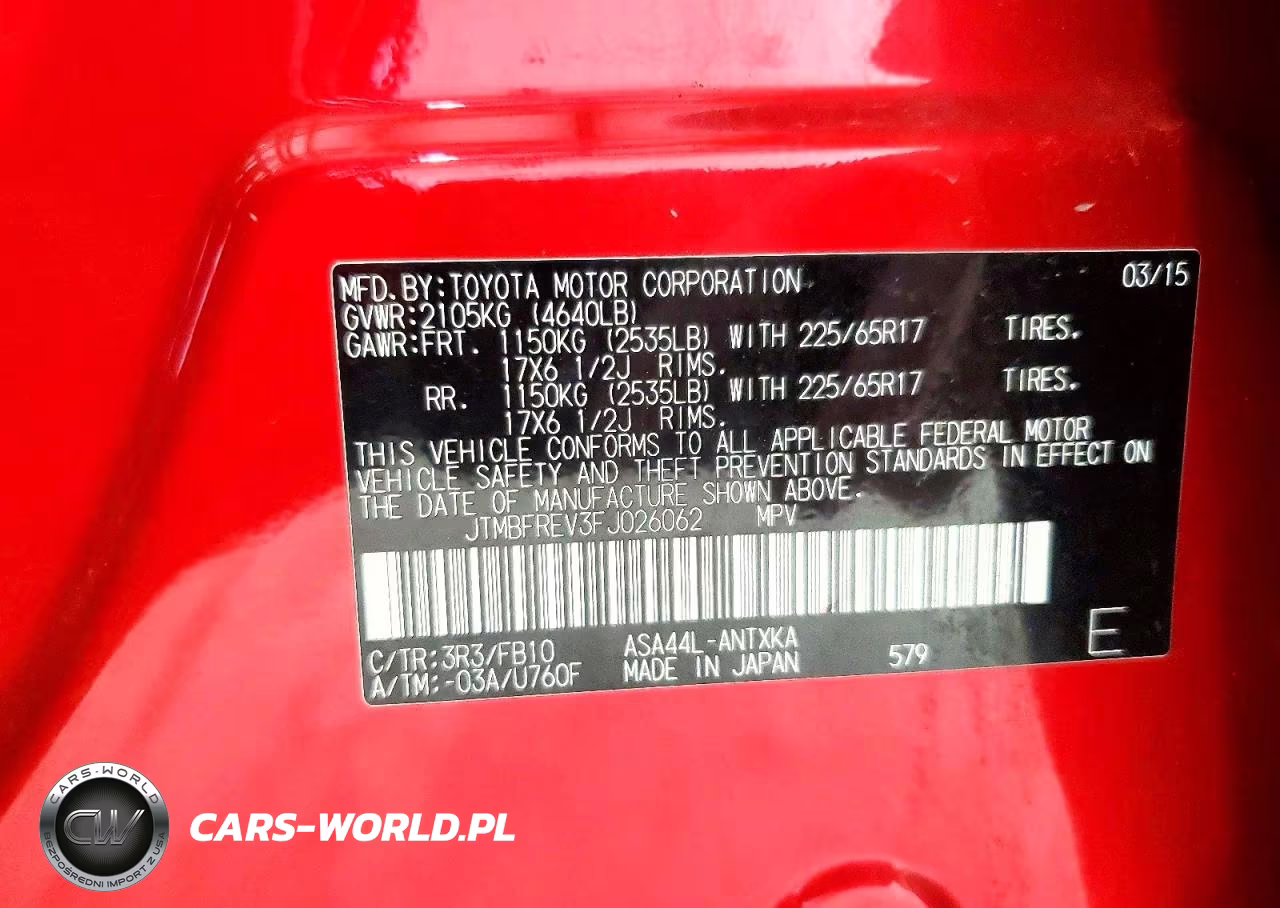 2015 Toyota Rav4 Le VIN:JTMBFREV3FJ026062 - 14