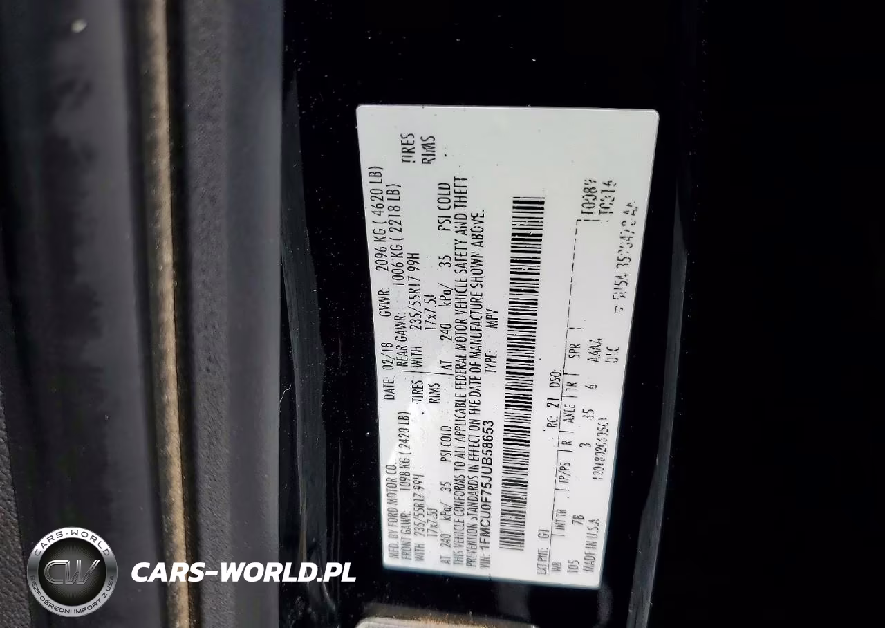 2018 Ford Escape S VIN:1FMCU0F75JUB58653 - 12
