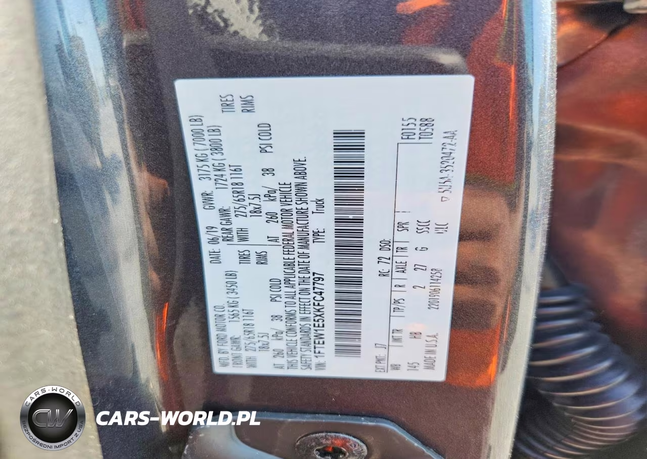 2019 Ford F150 Supercrew VIN:1FTEW1E5XKFC47797 - 12