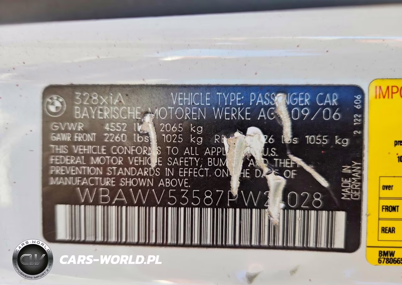 2007 BMW 328 Xi Sulev VIN:WBAWV53587PW24028 - 12