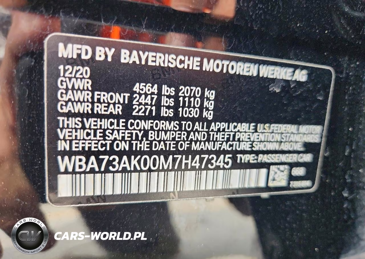 2021 BMW 228I Gran Coupe xDrive VIN:WBA73AK00M7H47345 - 12