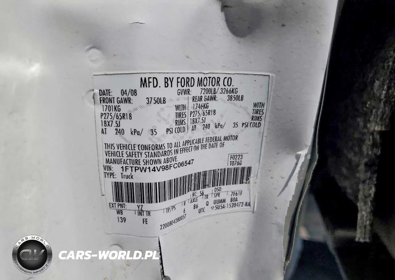 2008 Ford F150 Supercrew VIN:1FTPW14V98FC06547 - 12