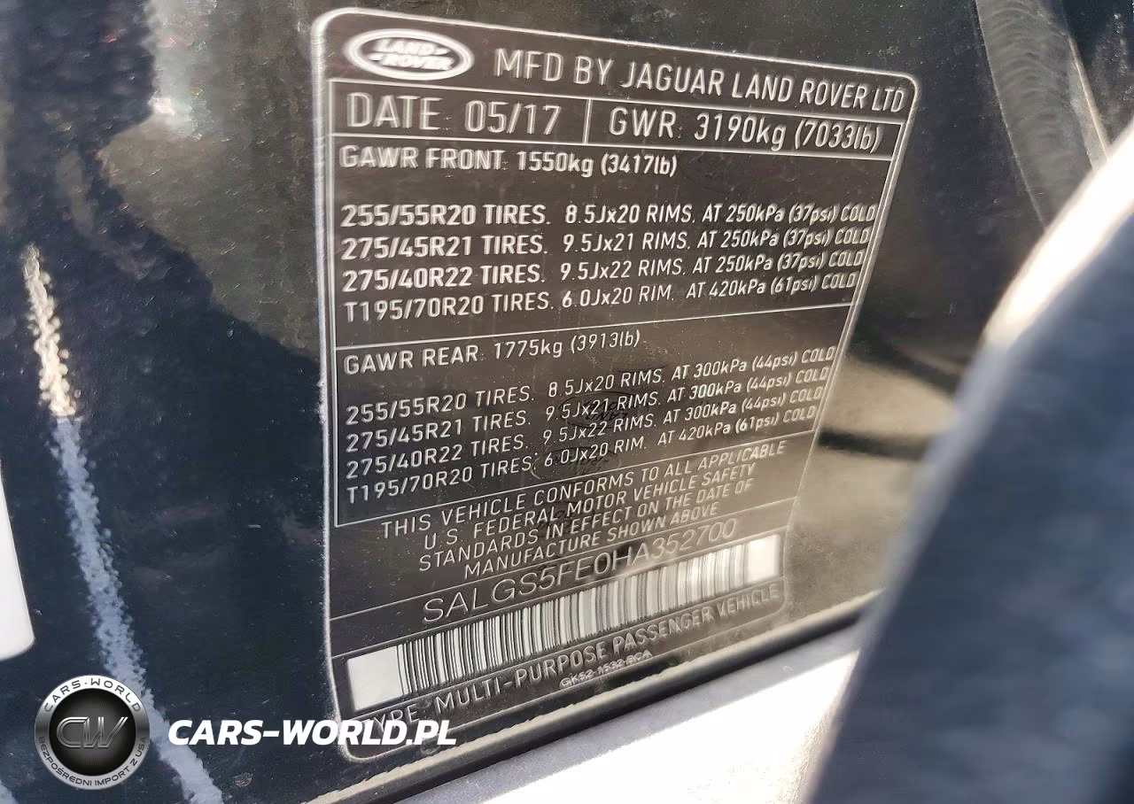2017 Land Rover Range Rover Supercharged VIN:SALGS5FE0HA352700 - 13