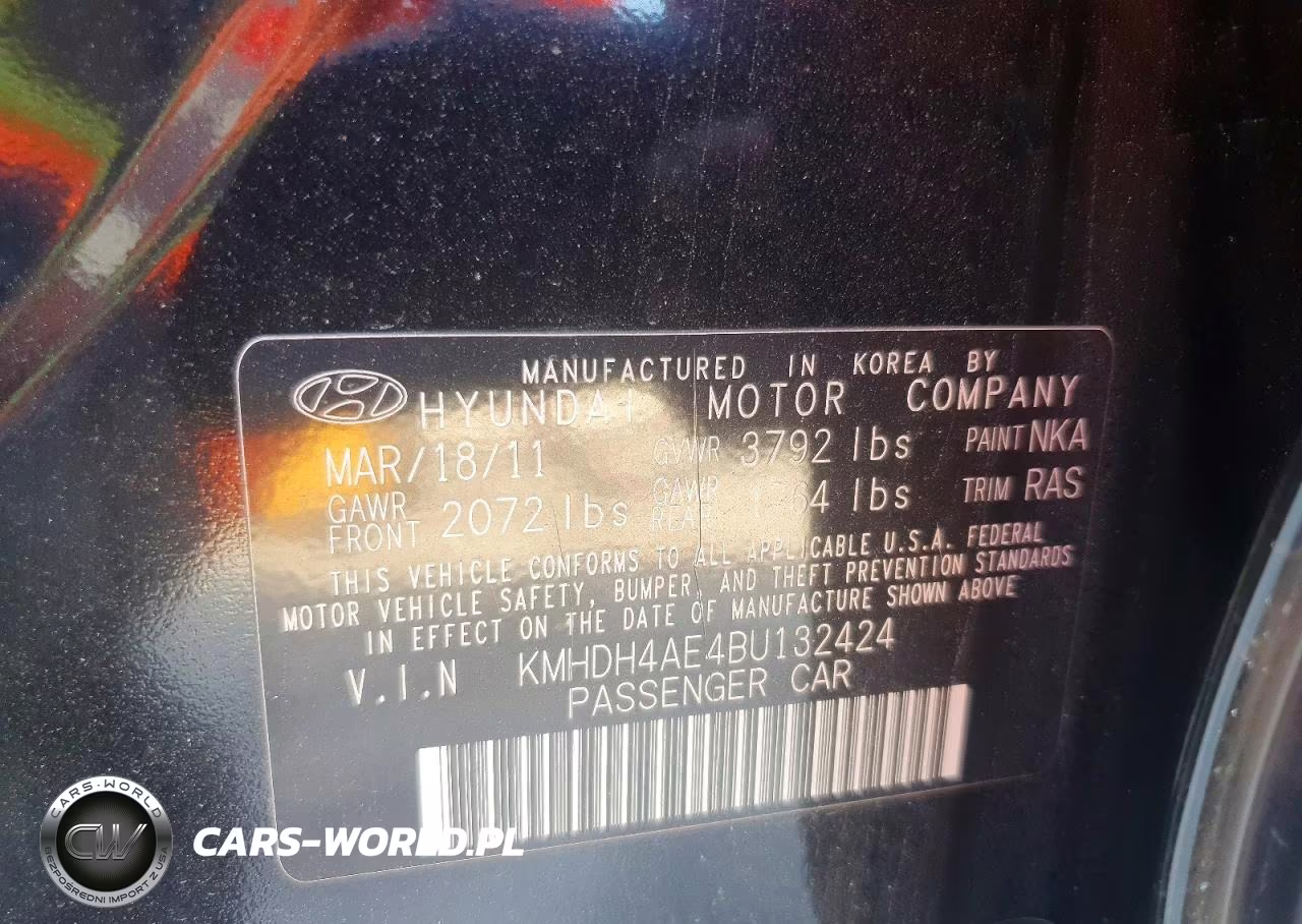 2011 Hyundai Elantra Gls VIN:KMHDH4AE4BU132424 - 13