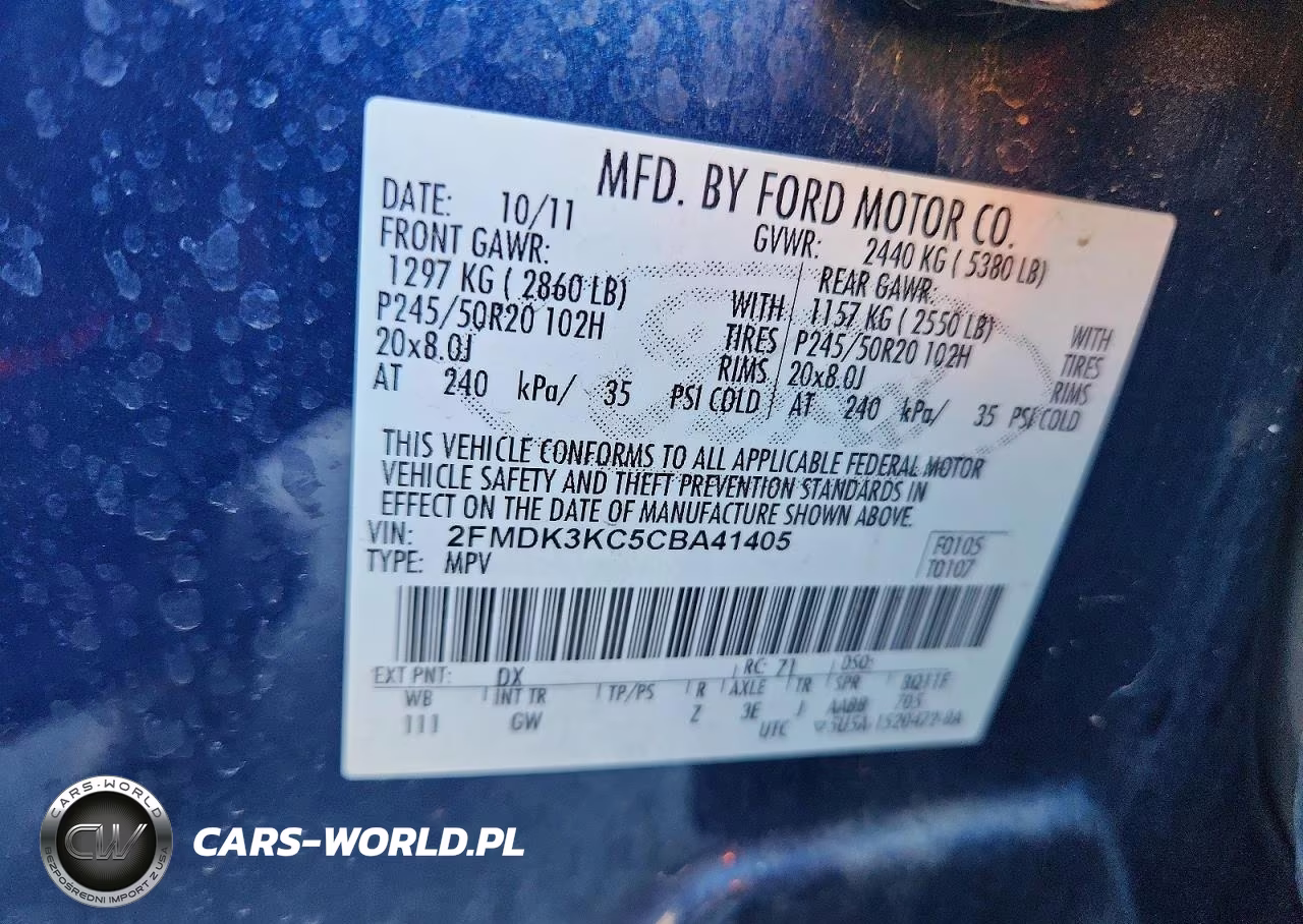 2012 Ford Edge Limited VIN:2FMDK3KC5CBA41405 - 12