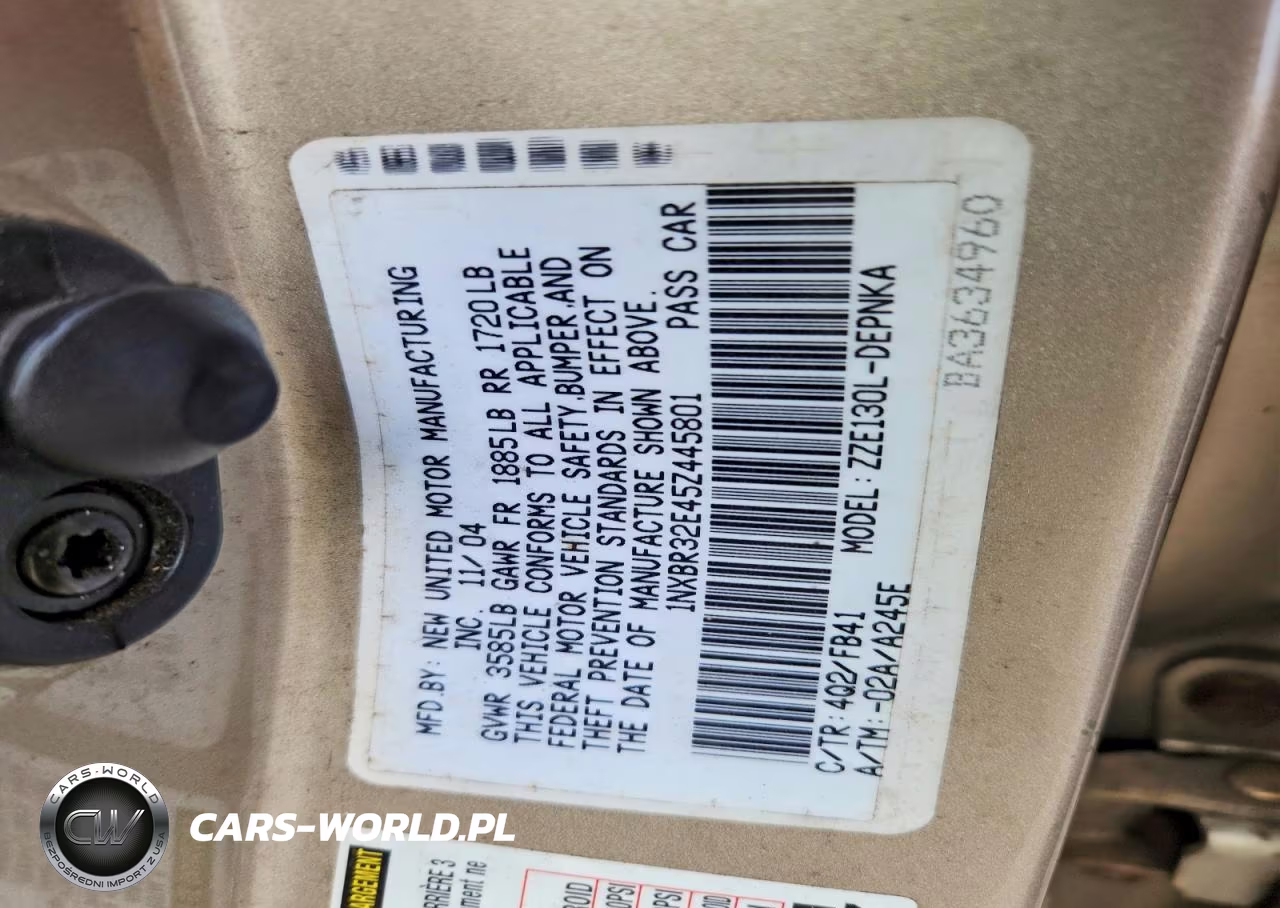 2005 Toyota Corolla Ce VIN:1NXBR32E45Z445801 - 12
