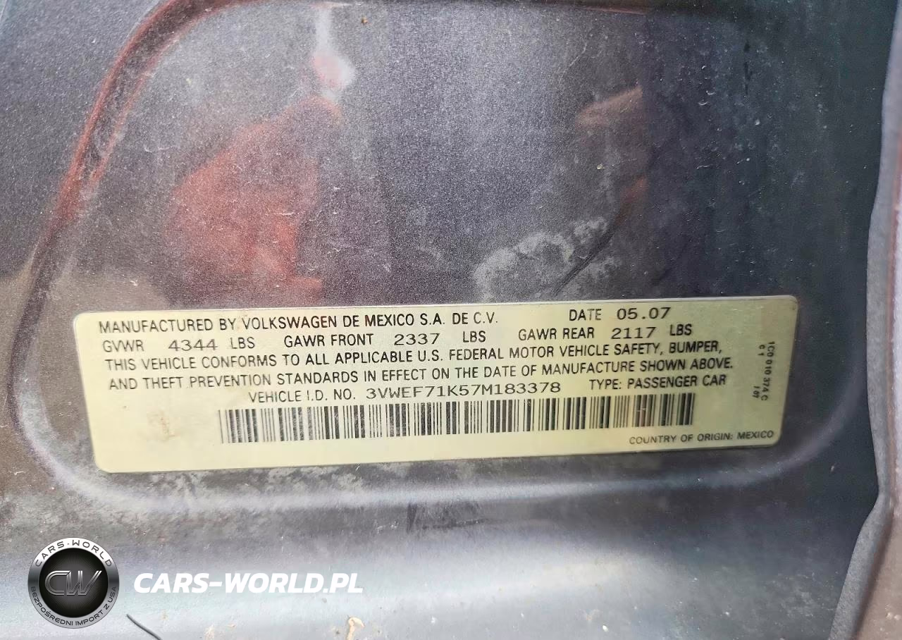 2007 Volkswagen Jetta Wolfsburg VIN:3VWEF71K57M183378 - 13