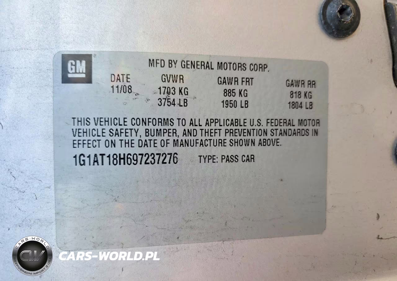 2009 Chevrolet Cobalt Lt VIN:1G1AT18H697237276 - 12