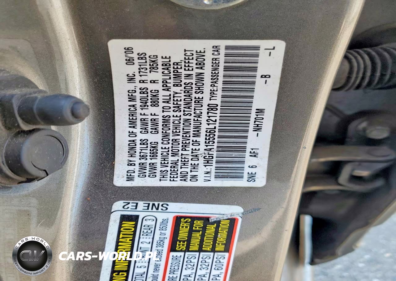 2006 Honda Civic VIN:1HGFA15556L121780 - 12
