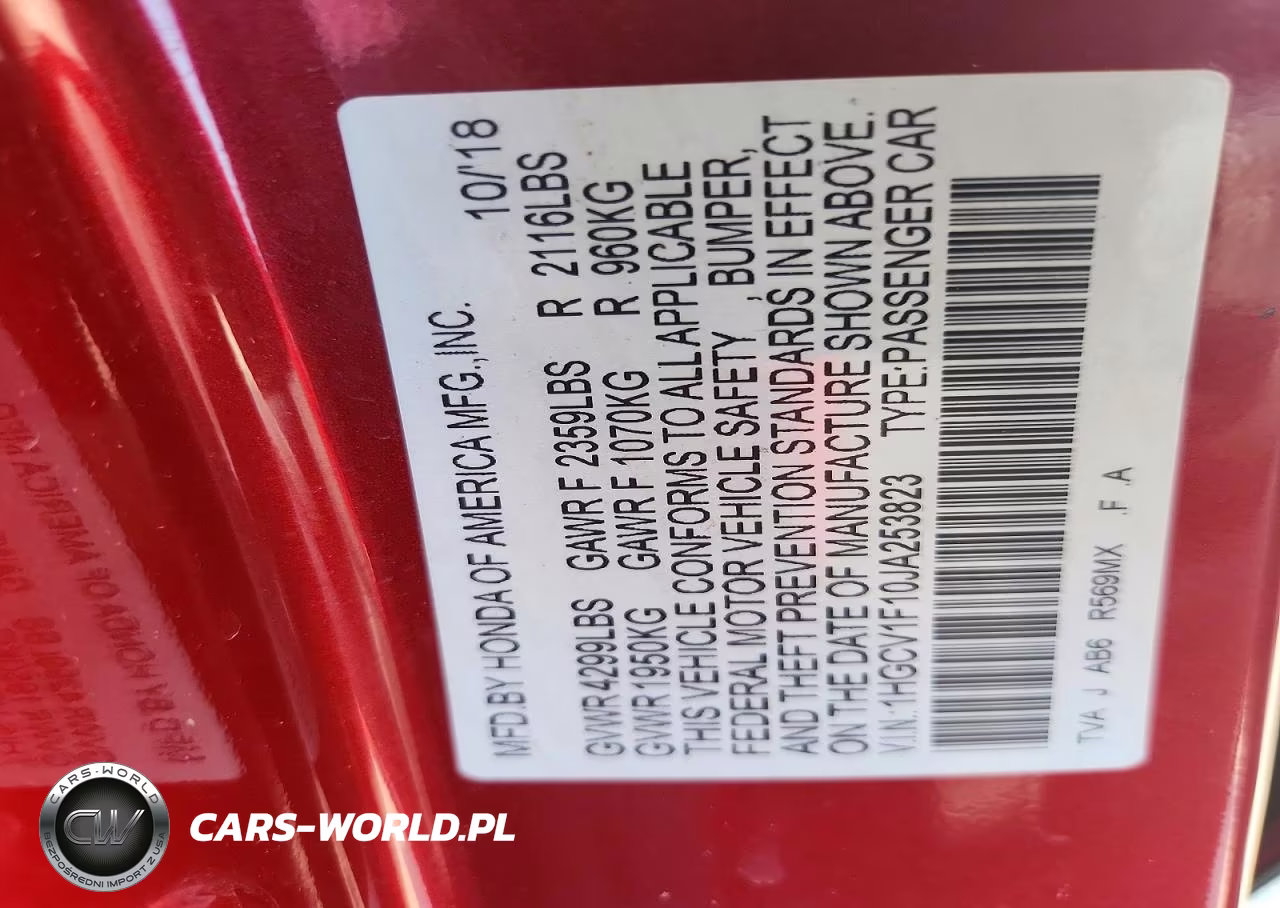 2018 Honda Accord Lx VIN:1HGCV1F10JA253823 - 12