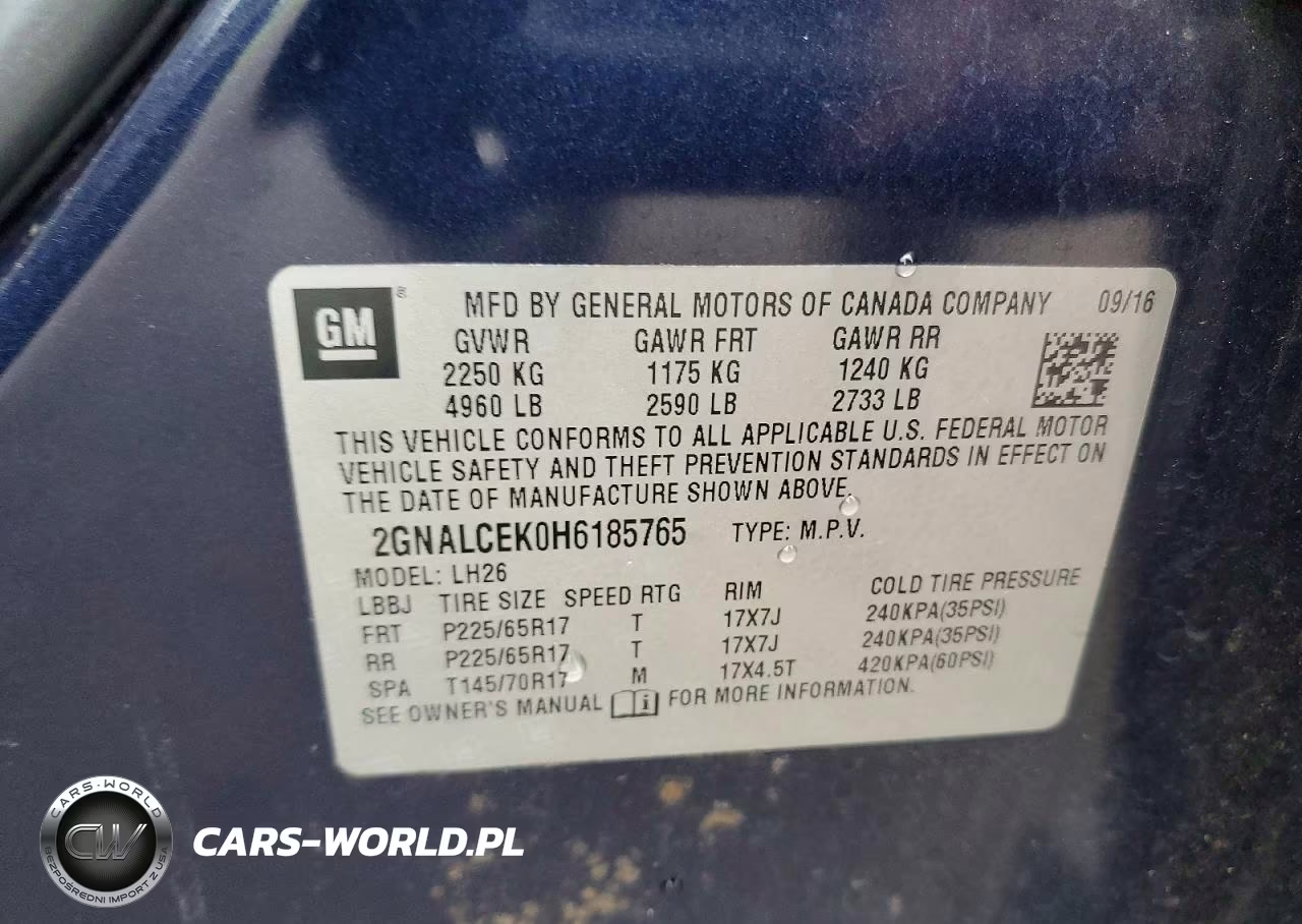 2017 Chevrolet Equinox Lt VIN:2GNALCEK0H6185765 - 13