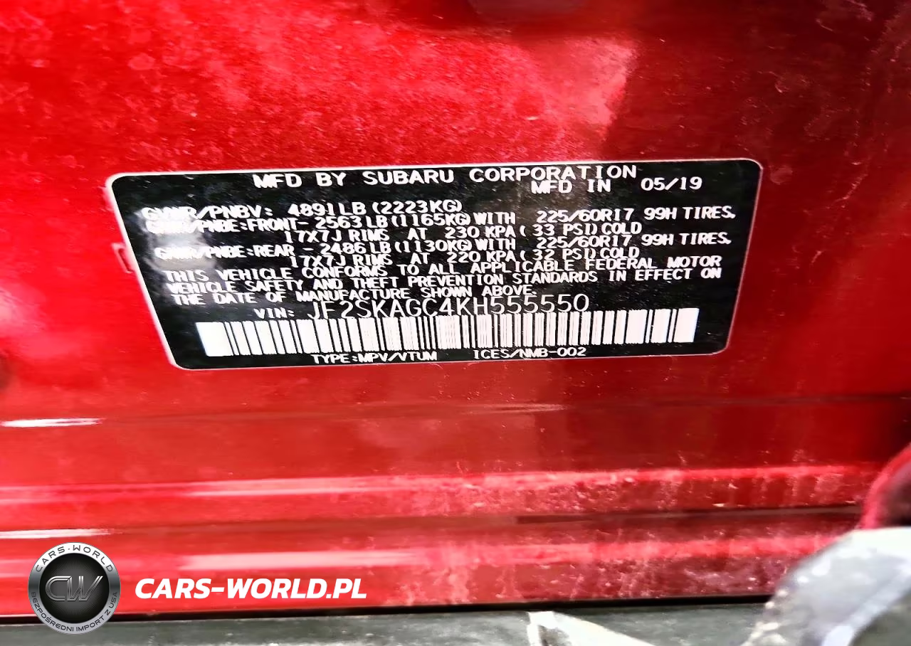 2019 Subaru Forester Premium VIN:JF2SKAGC4KH555550 - 13