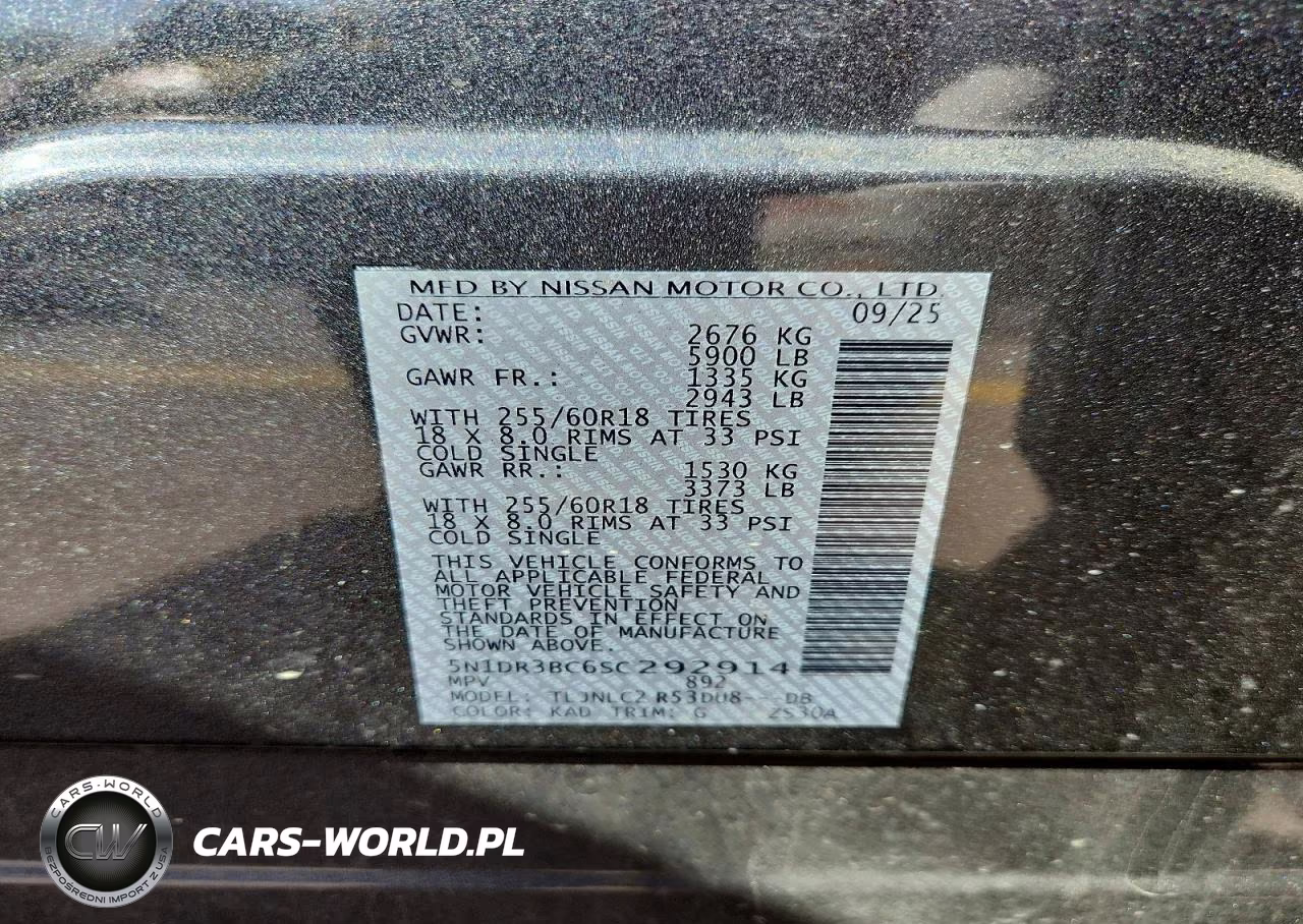 2025 Nissan Pathfinder Sv VIN:5N1DR3BC6SC292914 - 13
