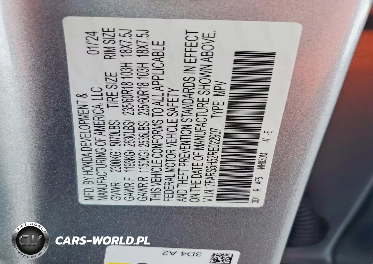 2024 Honda Cr-V Sport VIN:7FARS5H52RE022907 - 13