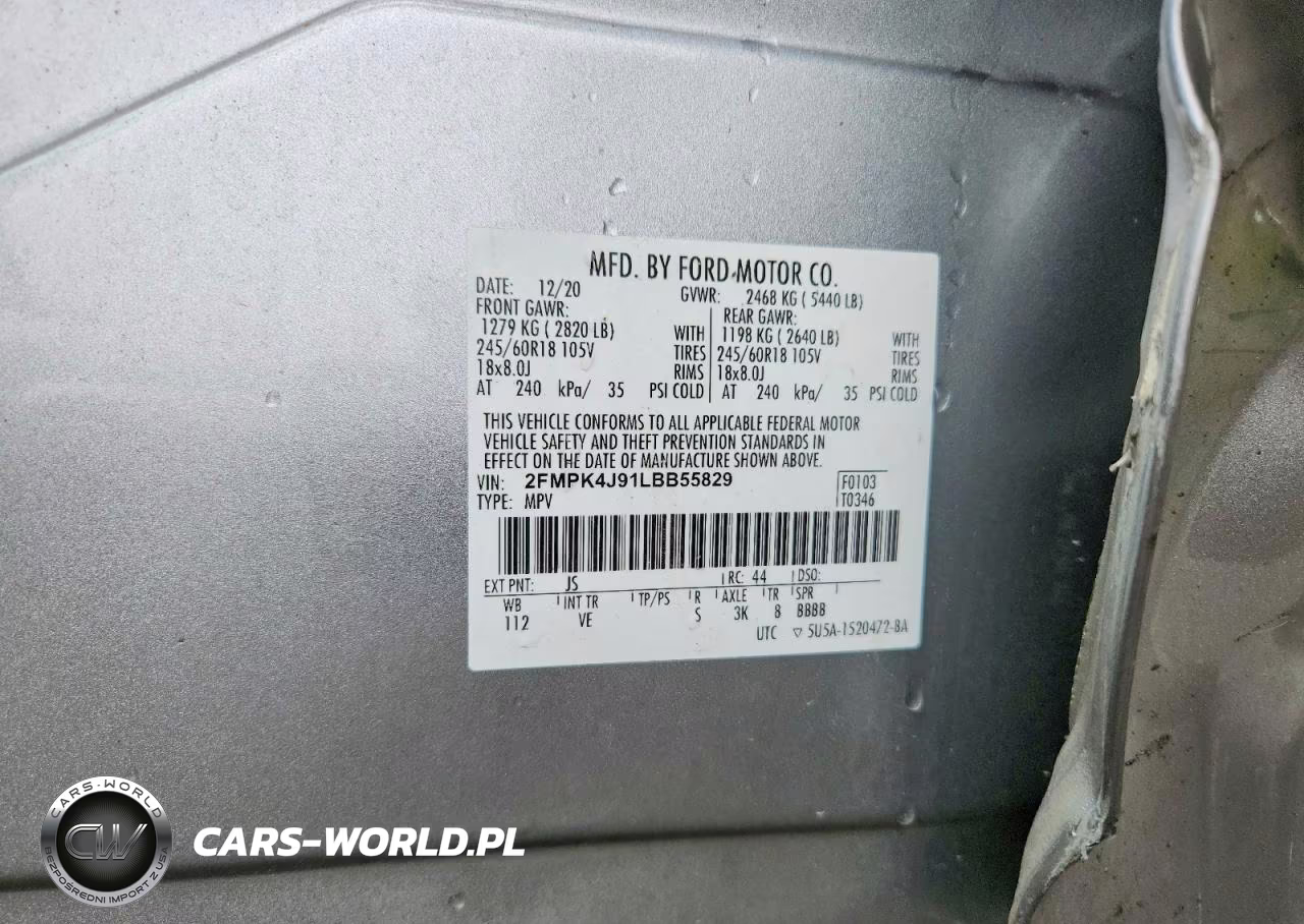2020 Ford Edge Sel VIN:2FMPK4J91LBB55829 - 12