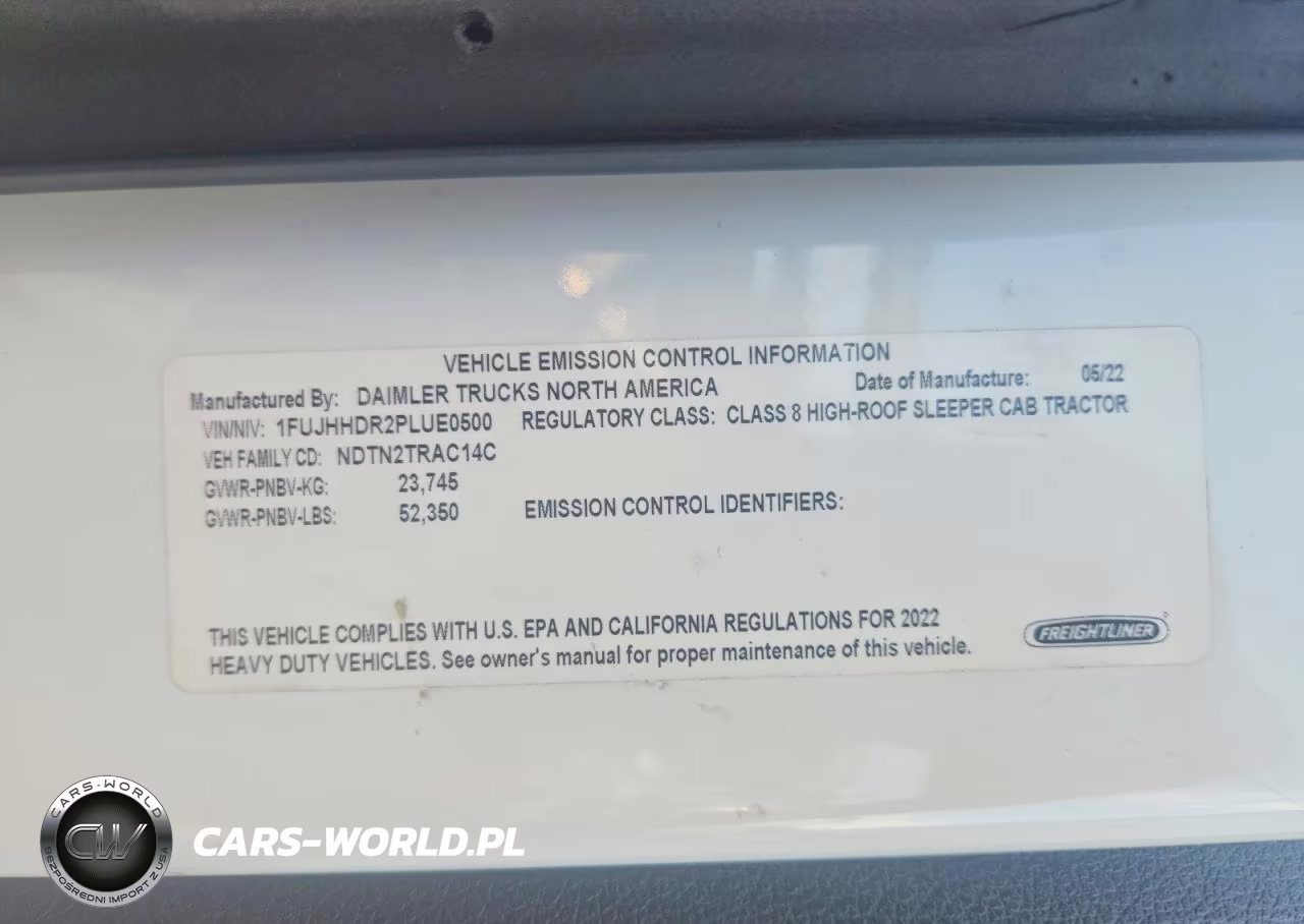 2023 Freightliner Cascadia 126" Sleeper Cab Semi Truck VIN:1FUJHHDR2PLUE0500 - 11