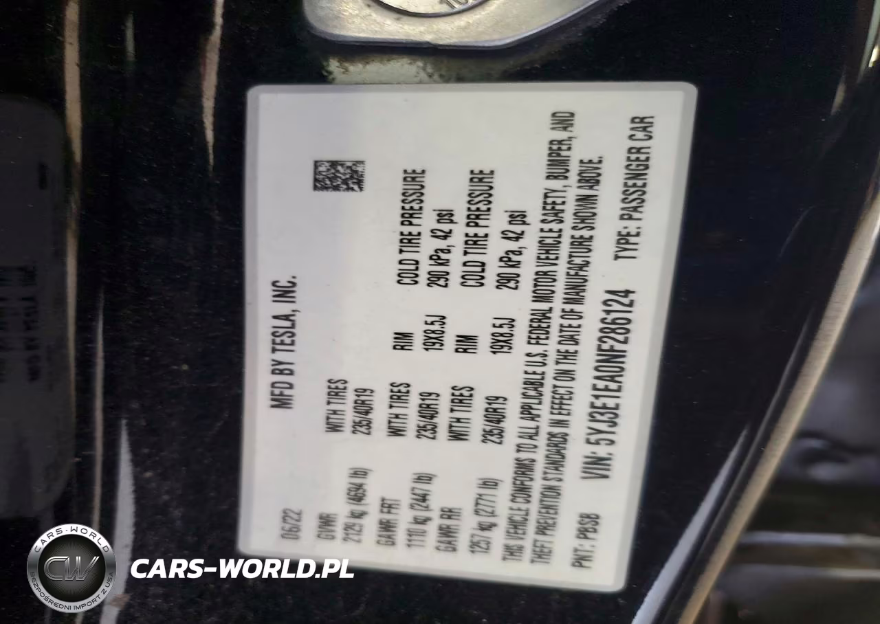 2022 Tesla Model 3 VIN:5YJ3E1EA0NF286124 - 13