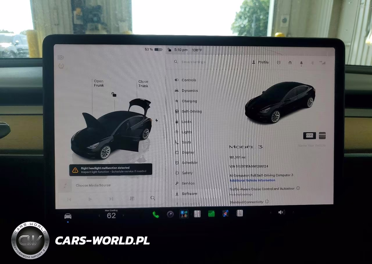 2022 Tesla Model 3 VIN:5YJ3E1EA0NF286124 - 9
