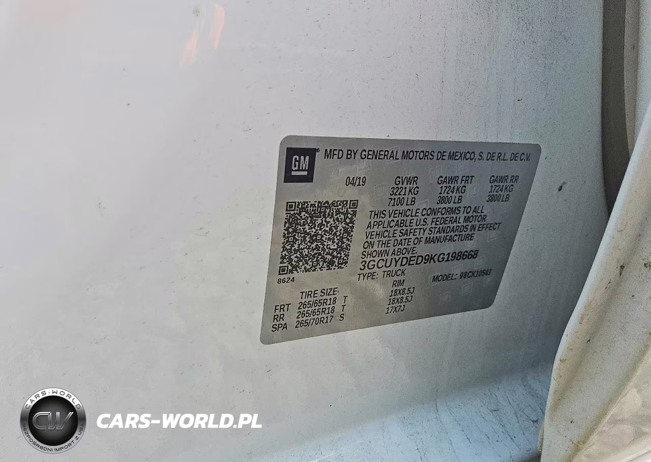 2019 Chevrolet Silverado K1500 Lt VIN:3GCUYDED9KG198668 - 12