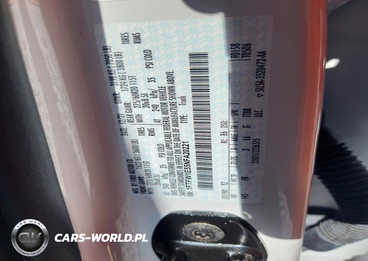 2022 Ford F150 Supercrew VIN:1FTFW1E55NFA20221 - 12
