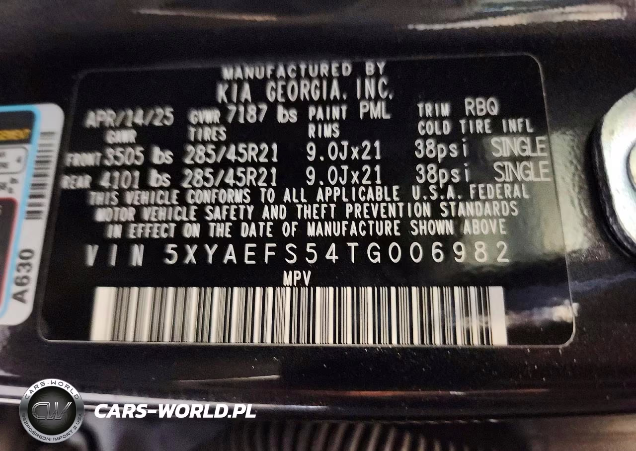 2026 Kia Ev9 Gt Line VIN:5XYAEFS54TG006982 - 13