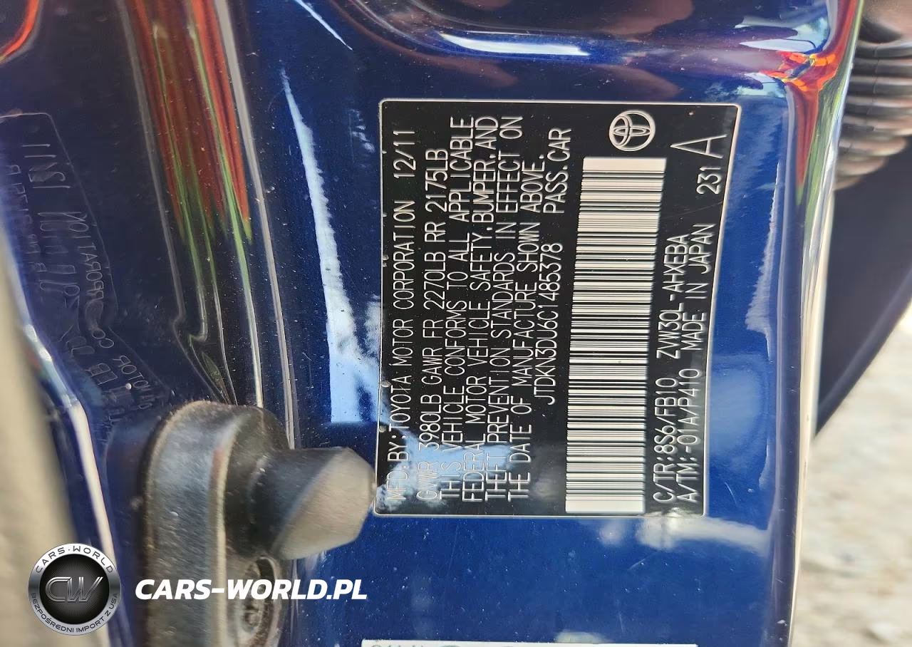 2012 Toyota Prius Two VIN:JTDKN3DU6C1485378 - 12