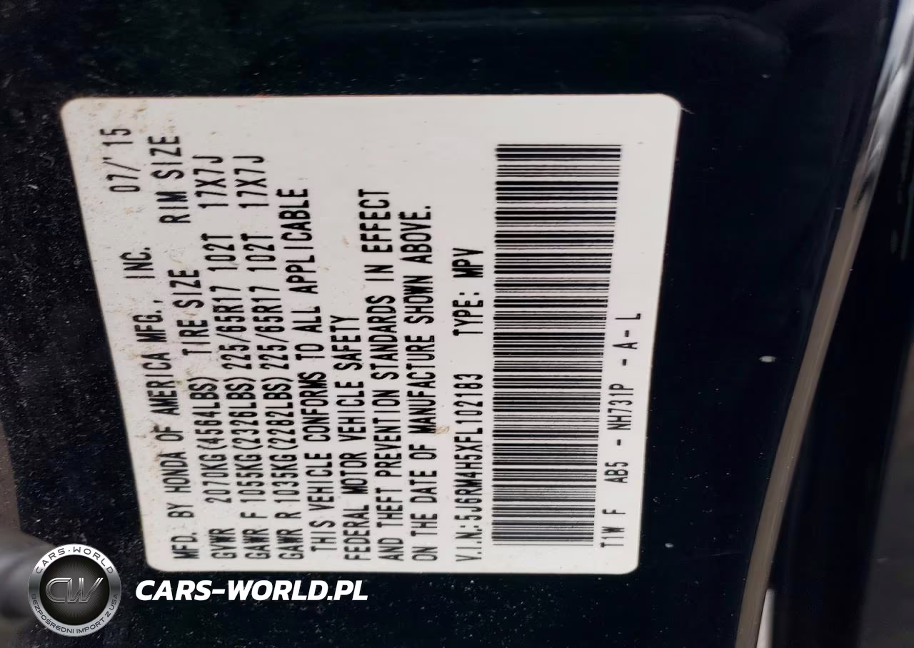 2015 Honda Cr-V Ex VIN:5J6RM4H5XFL102183 - 12
