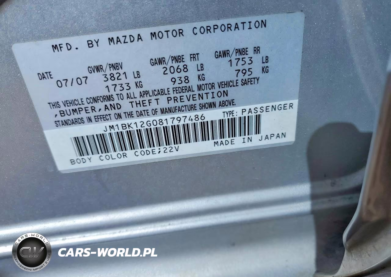 2008 Mazda 3 I VIN:JM1BK12G081797486 - 12