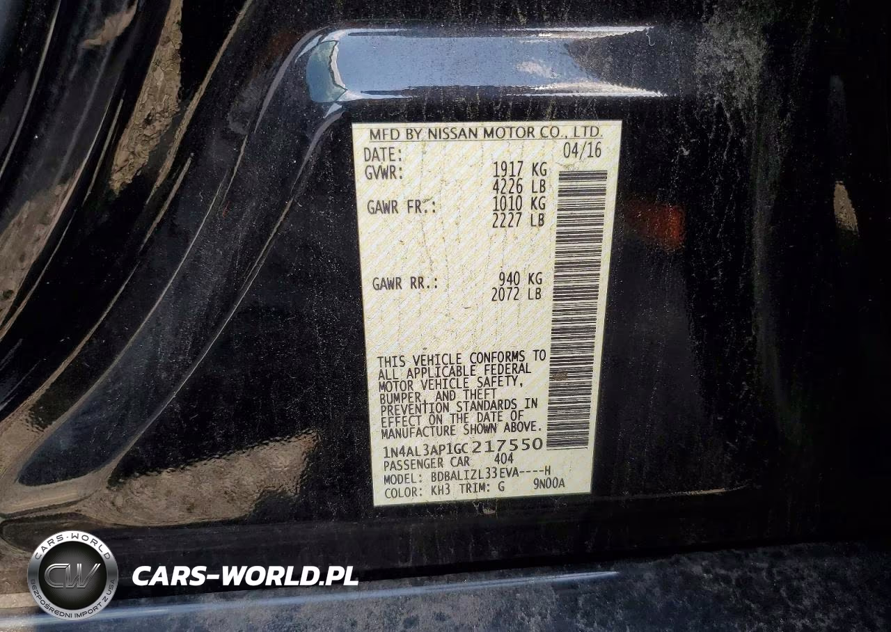 2016 Nissan Altima 2.5 Sv VIN:1N4AL3AP1GC217550 - 13