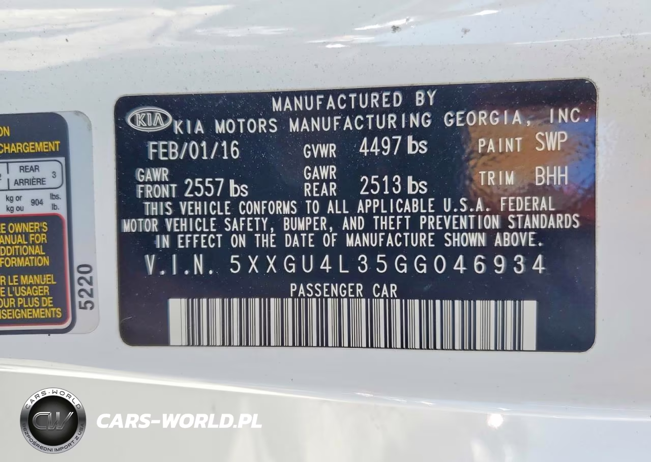 2016 Kia Optima Ex VIN:5XXGU4L35GG046934 - 12