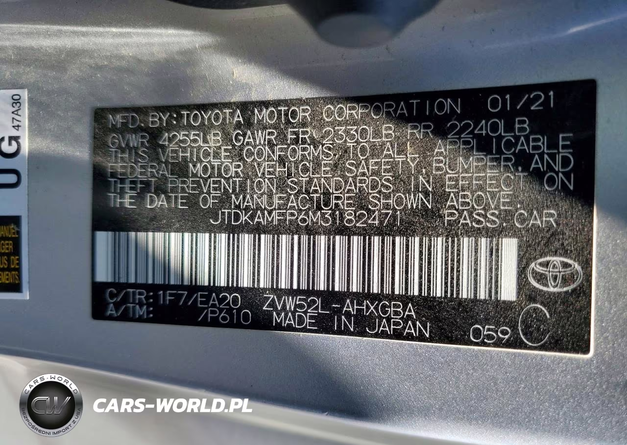 2021 Toyota Prius Prime Xle VIN:JTDKAMFP6M3182471 - 12