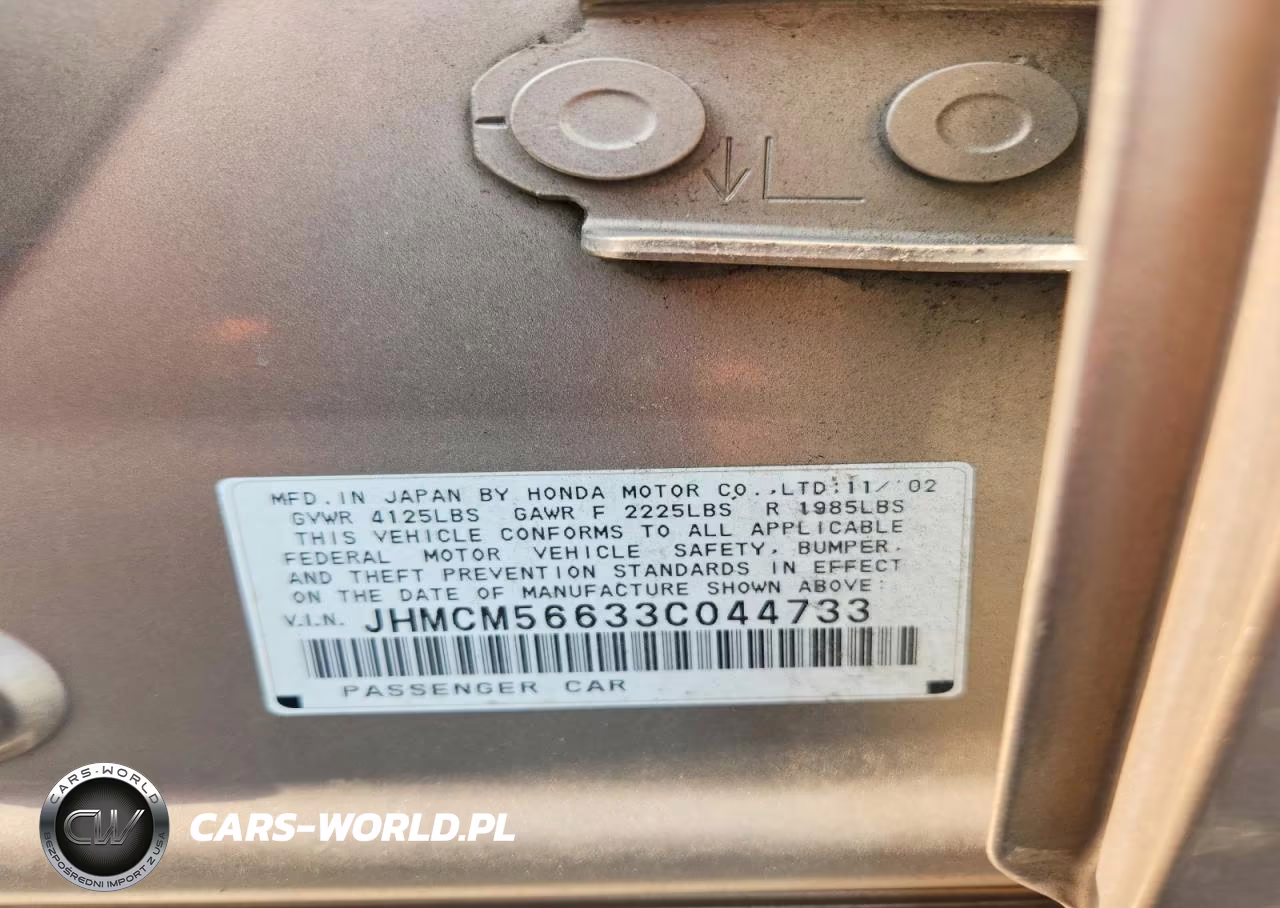 2003 Honda Accord Ex VIN:JHMCM56633C044733 - 12