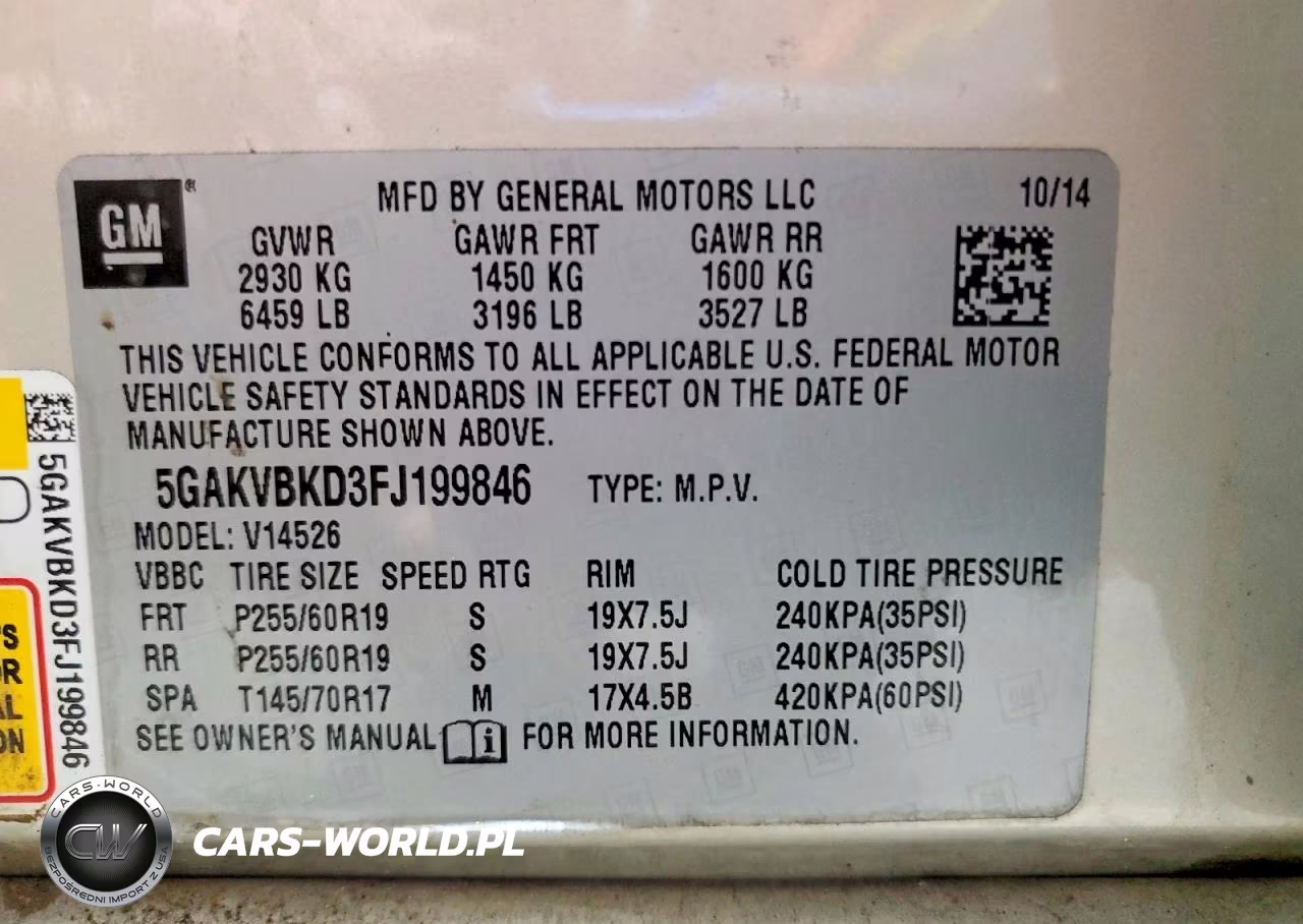 2015 Buick Enclave VIN:5GAKVBKD3FJ199846 - 14