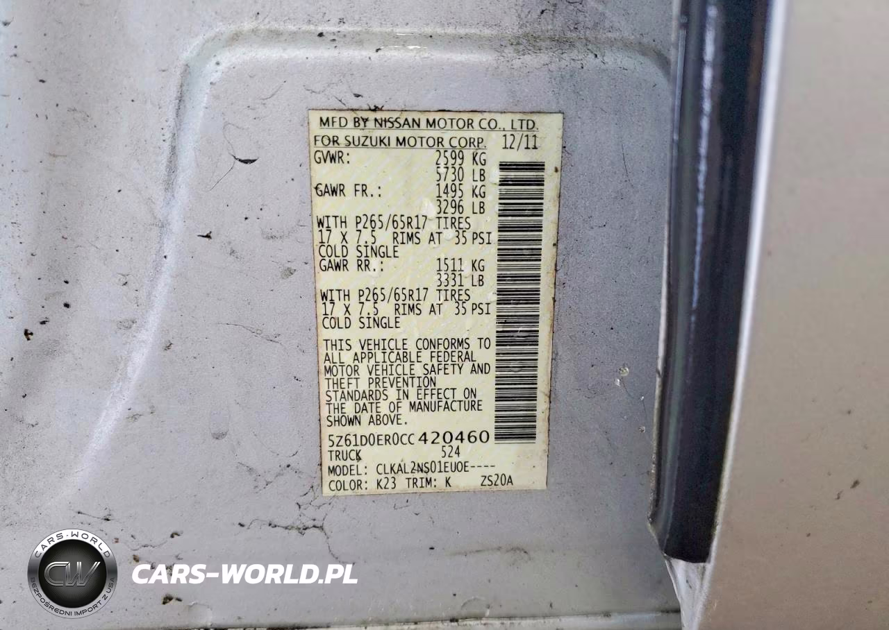 2012 Suzuki Equator Sport VIN:5Z61D0ER0CC420460 - 12