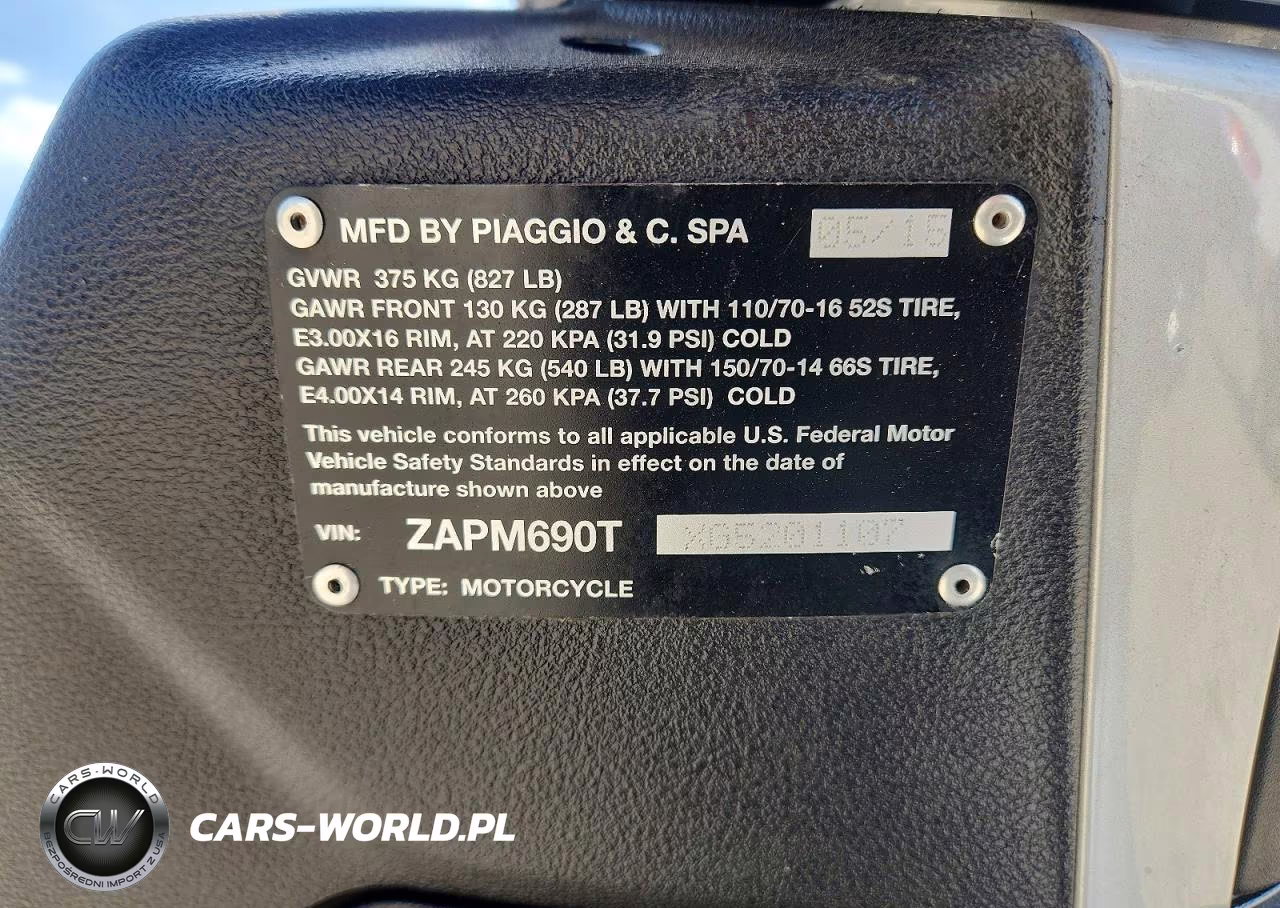 2016 Piaggio Bv 350 VIN:ZAPM690TXG5201107 - 9