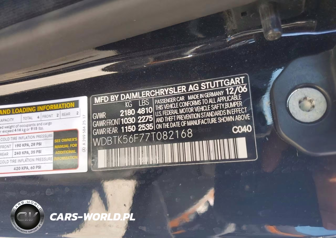 2007 Mercedes-Benz Clk 350 VIN:WDBTK56F77T082168 - 13