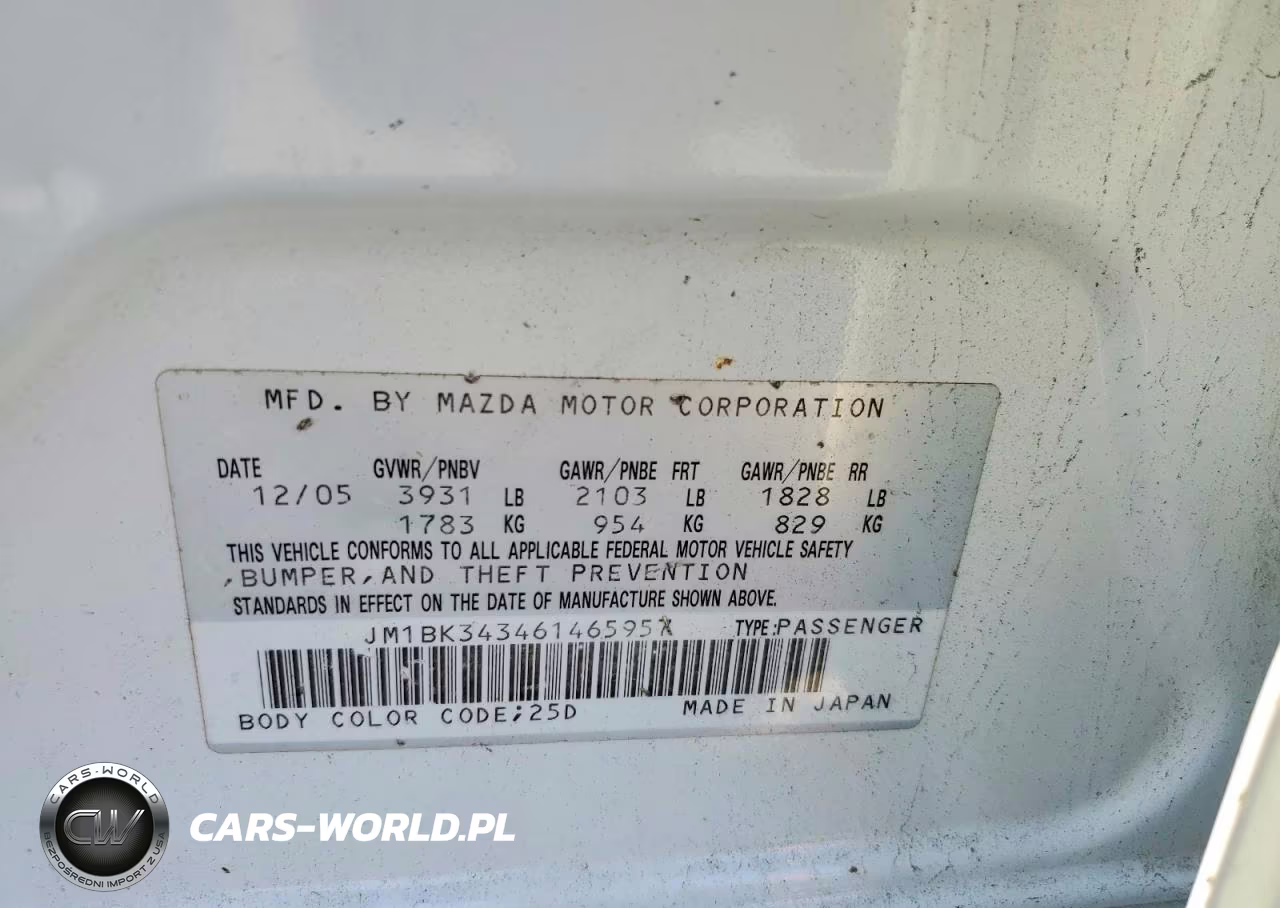 2006 Mazda 3 Hatchback VIN:JM1BK343461465957 - 14