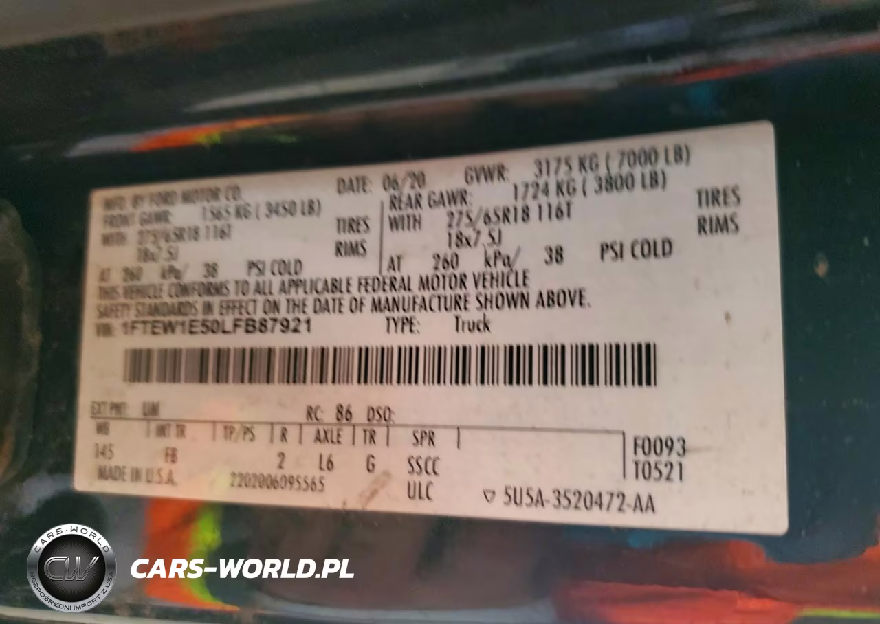 2020 Ford F150 Supercrew VIN:1FTEW1E50LFB87921 - 13