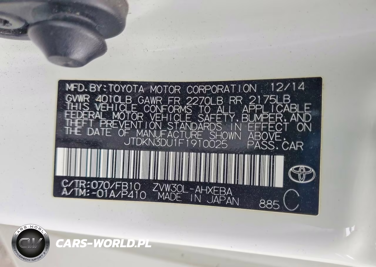 2015 Toyota Prius Three VIN:JTDKN3DU1F1910025 - 12