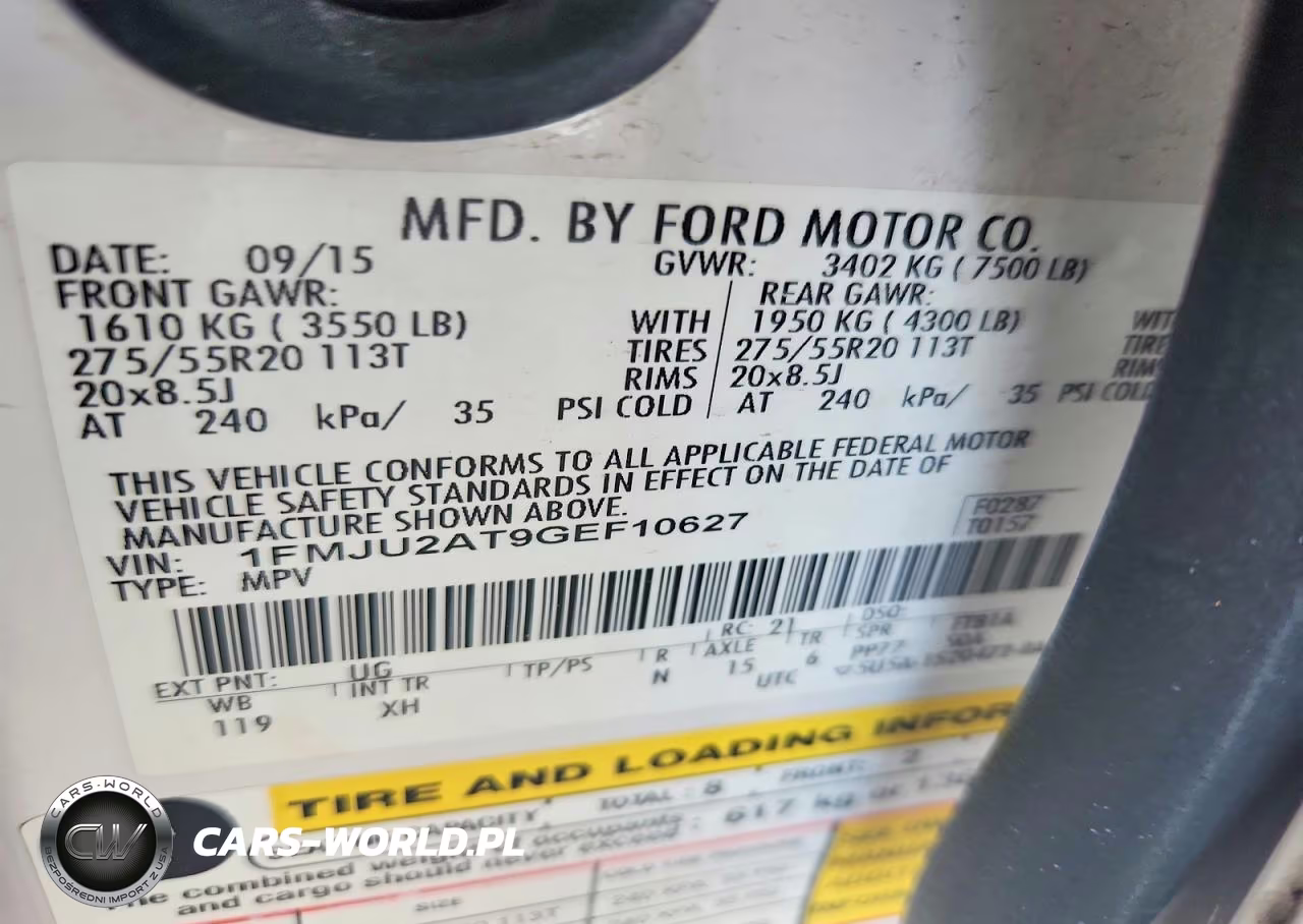 2016 Ford Expedition Limited VIN:1FMJU2AT9GEF10627 - 12