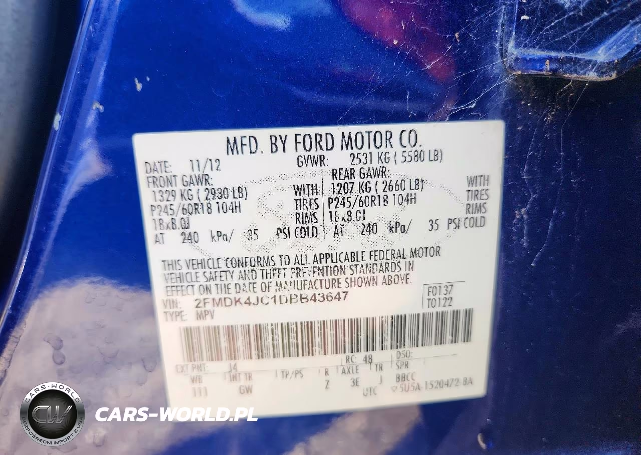 2013 Ford Edge Sel VIN:2FMDK4JC1DBB43647 - 12