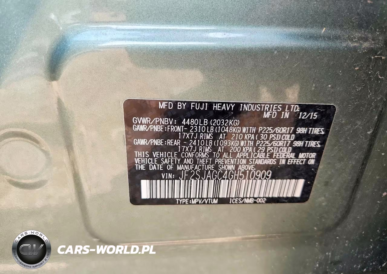 2016 Subaru Forester 2.5I Premium VIN:JF2SJAGC4GH510909 - 13