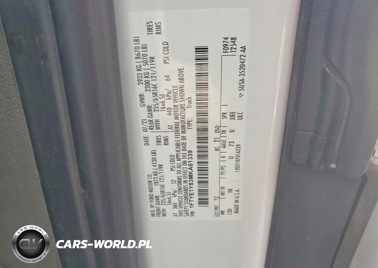 2021 Ford Transit T-150 VIN:1FTYE1Y83MKA61339 - 13