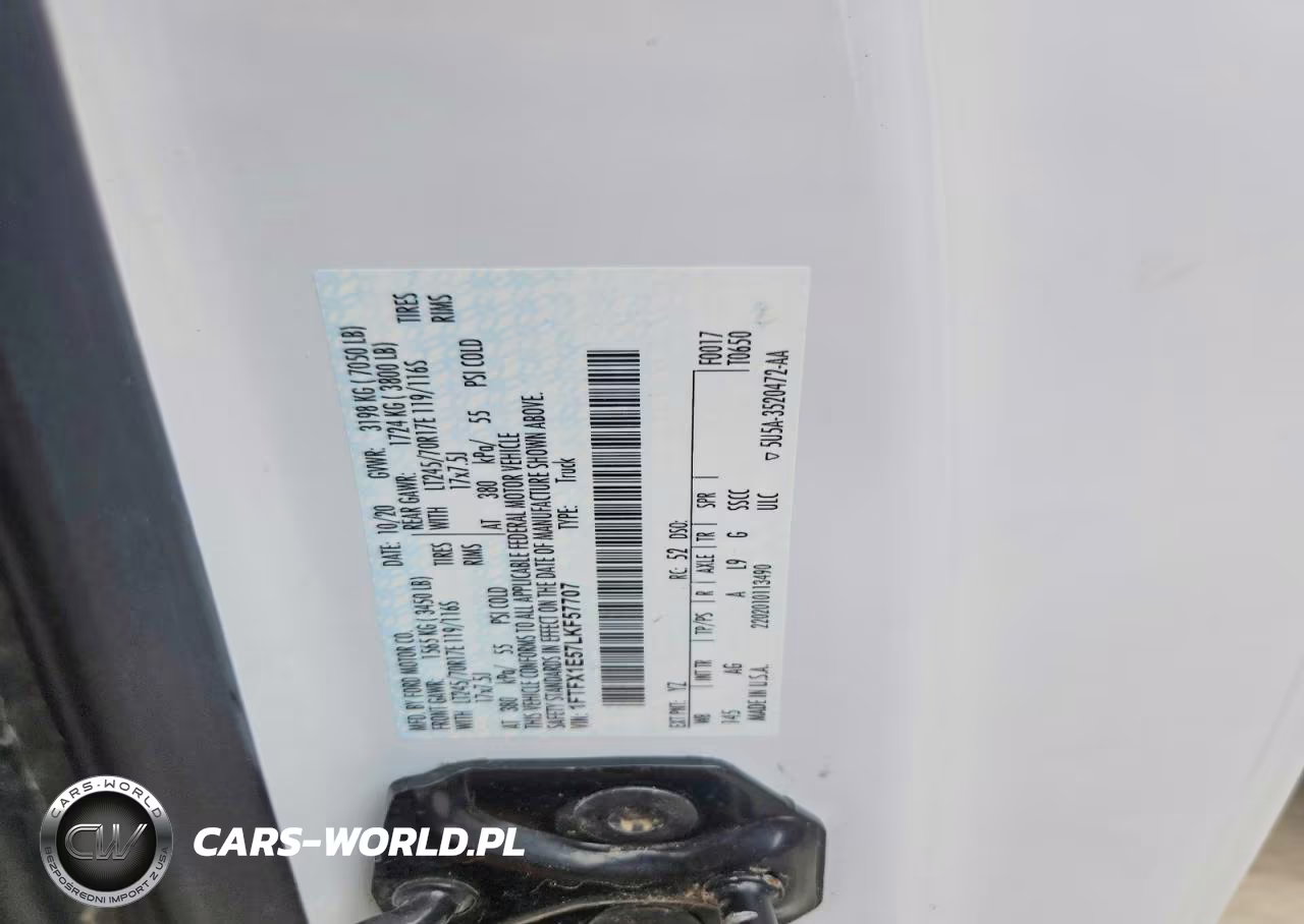 2020 Ford F150 Super Cab VIN:1FTFX1E57LKF57707 - 12
