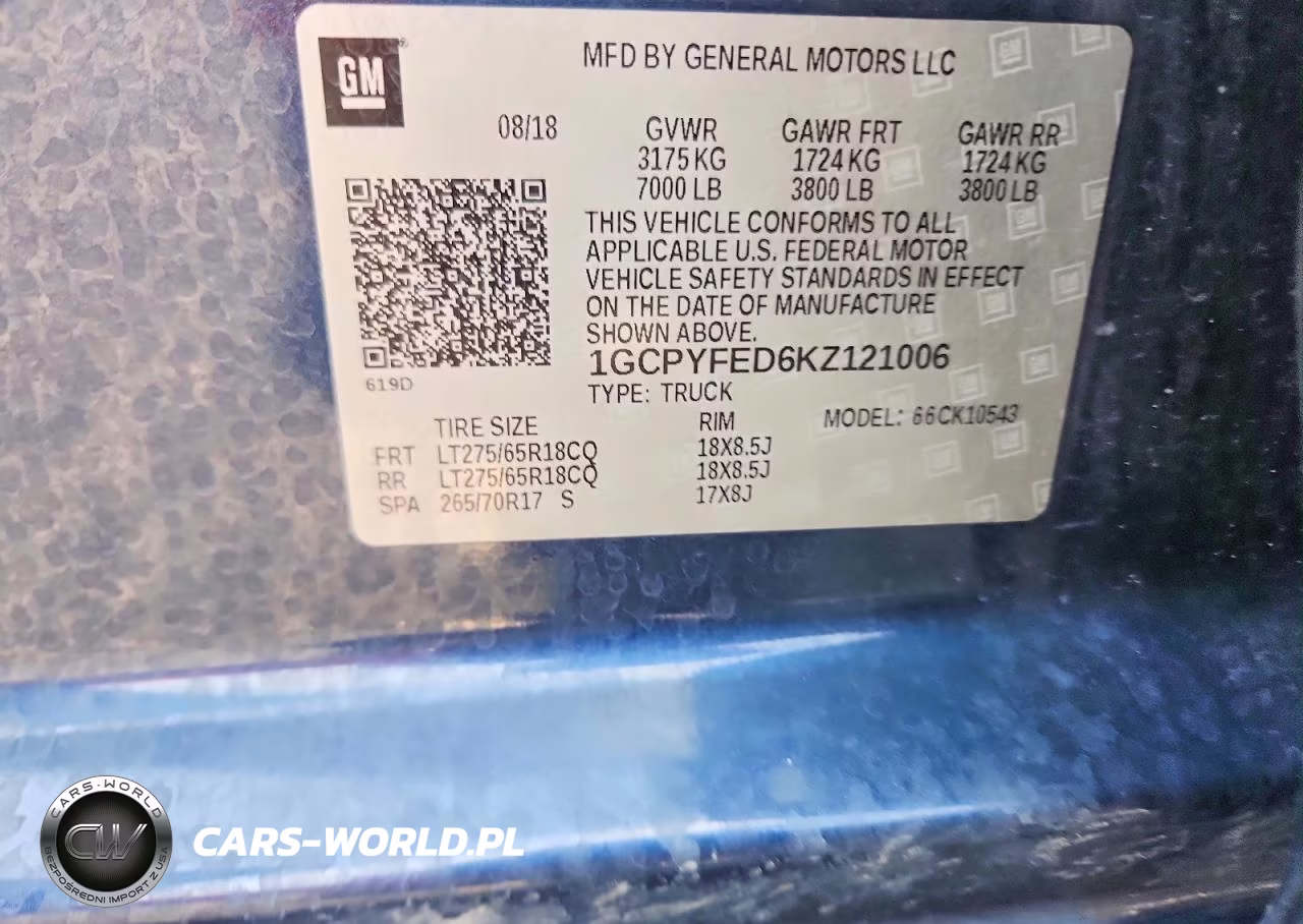 2019 Chevrolet Silverado K1500 Lt Trail Boss VIN:1GCPYFED6KZ121006 - 12