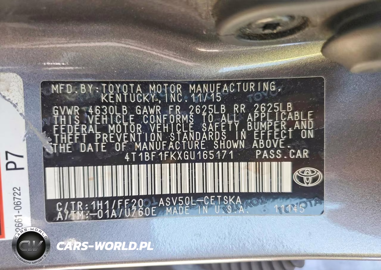 2016 Toyota Camry Se VIN:4T1BF1FKXGU165171 - 12