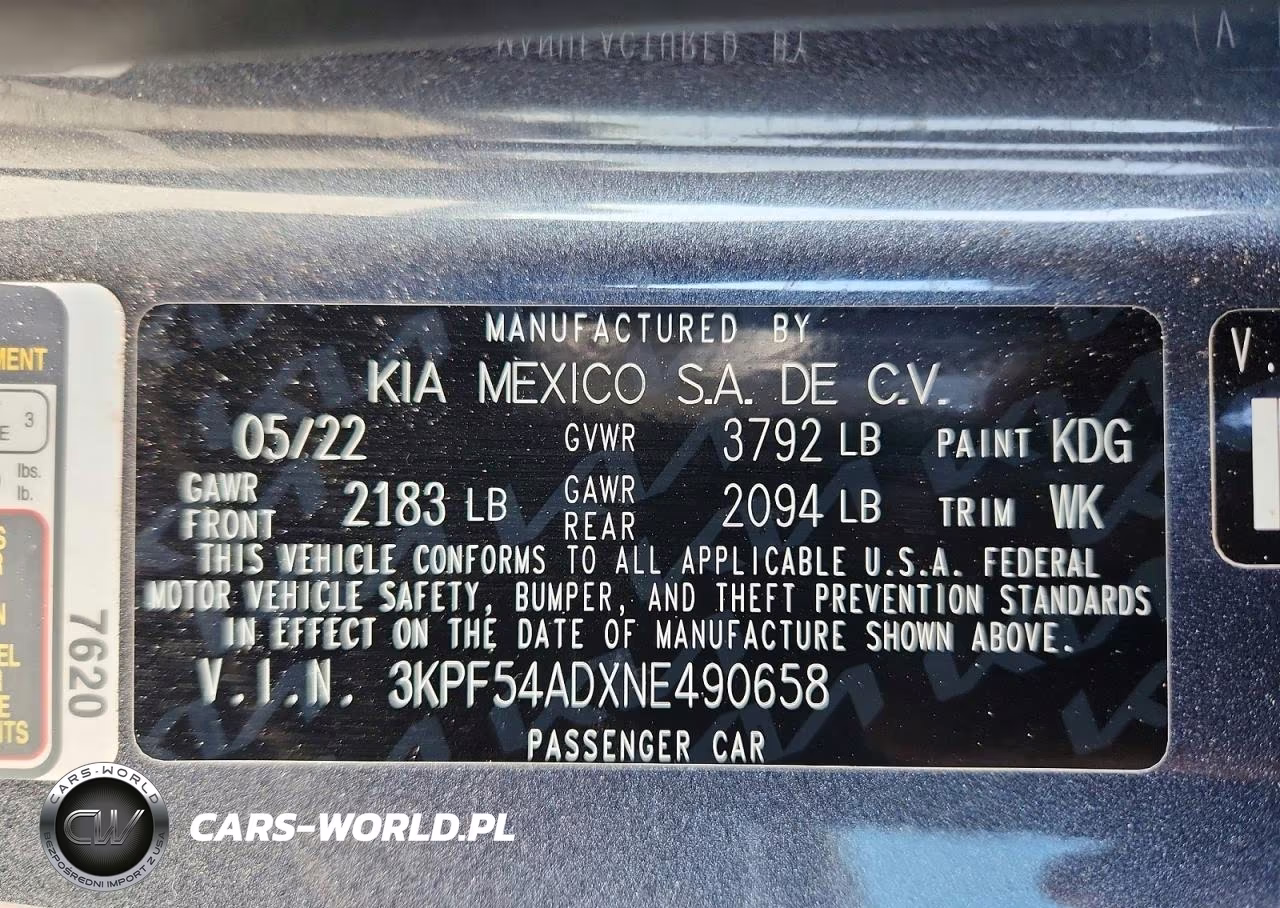 2022 Kia Forte Gt Line VIN:3KPF54ADXNE490658 - 12